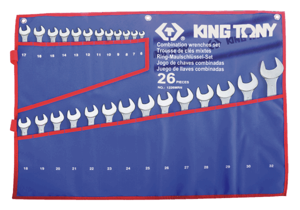 26 pcs COMBINATION WRENCH SET METRIC TETORON - KING TONY