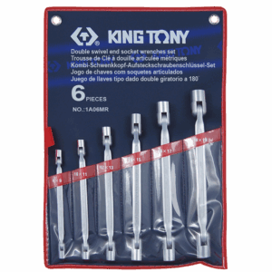 6pcs DOUBLE SWIVEL END SOCKET WRENCH SET 8x9 10x11 12x13 14x15 16x17 18 x 19 KING TONY