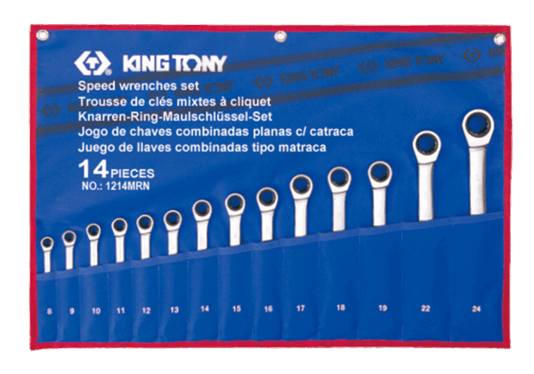 Narrega kombineeritud lehtvõtmete komplekt 14 os. - KING TONY