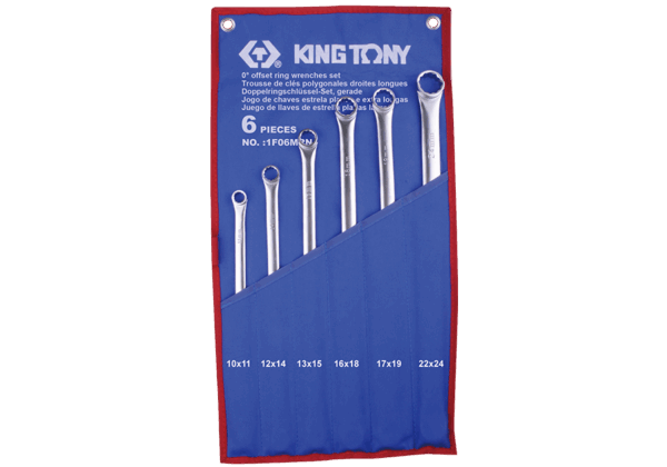 6 pcs. 0° OFFSET RING WRENCH SET - KING TONY