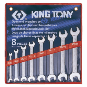 8 pcs DOUBLE OPEN END WRENCH SET METRIC - KING TONY