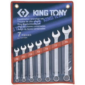7 pc Combination wrench set KING TONY 10-19mm  METRIC