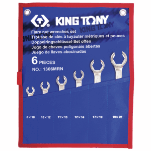 6 pcs FLARE NUT WRENCH SET METRIC (TETORON) - KING TONY
