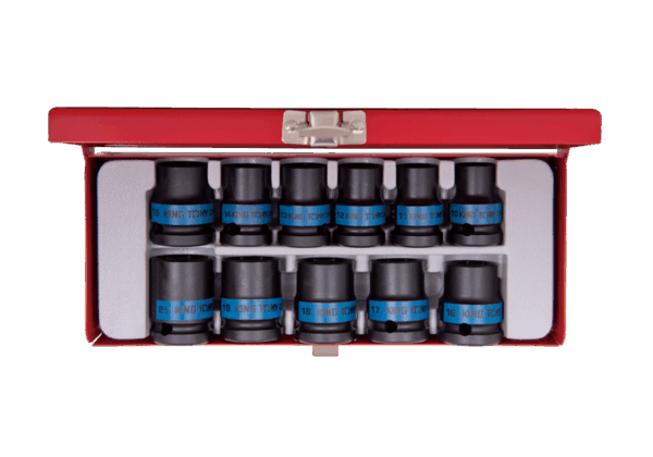 1/2 DR.11 pcs IMPACT SOCKET SET METRIC BLACK - KING TONY