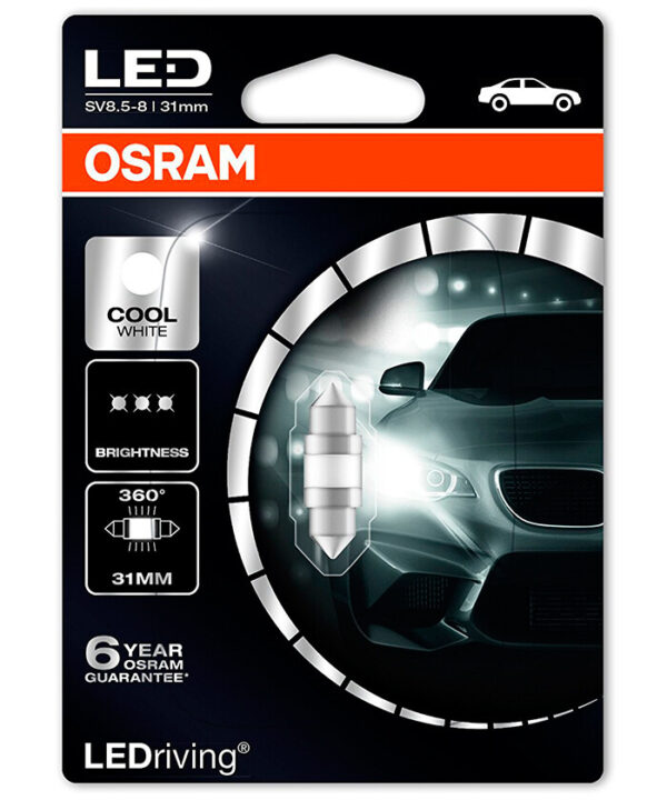 LEDRIVING 12V SV8.5-8 C5W 31MM WHITE OSRAM