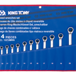 Pööratava narrega kombineeritud lehtvõtmete komplekt 14 os. - KING TONY