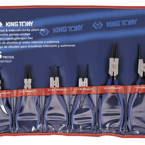 6pcs INTERNAL & EXTERNAL CIRCLIP PLIERS SET - KING TONY