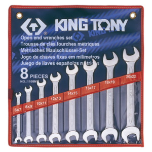 8 pcs DOUBLE OPEN END WRENCH SET METRIC - KING TONY
