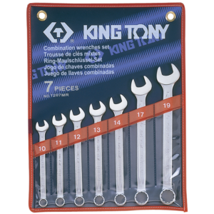 7 pc Combination wrench set KING TONY 10-19mm  METRIC