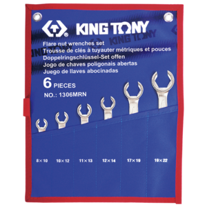6 pcs FLARE NUT WRENCH SET METRIC (TETORON) - KING TONY