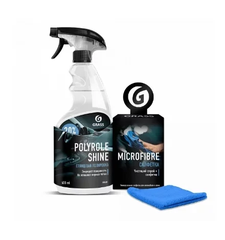 Plastipuhastusvahend POLYROLE SHINE +Salvrätik 600ML