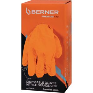 TÖÖKINDAD NITRILE ORANGE S 100 pcs. BERNER